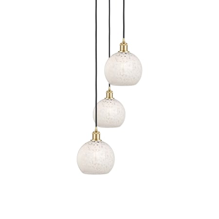 A large image of the Innovations Lighting 113B-3P-36-15 White Mouchette Pendant Satin Gold