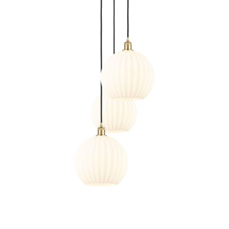 A large image of the Innovations Lighting 113B-3P-39-19 White Venetian Pendant Satin Gold