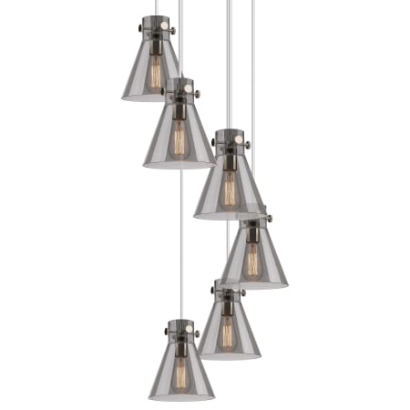 A large image of the Innovations Lighting 116-410-1PS-10-19 Newton Cone Pendant Polished Nickel / Light Smoke