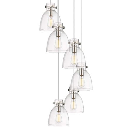 A large image of the Innovations Lighting 116-410-1PS-10-19 Newton Bell Pendant Polished Nickel / Clear