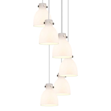 A large image of the Innovations Lighting 116-410-1PS-10-19 Newton Bell Pendant Polished Nickel / White