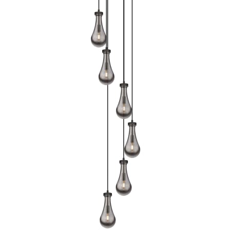 A large image of the Innovations Lighting 116-451-1P-12-16 Owego Pendant Matte Black / Light Smoke