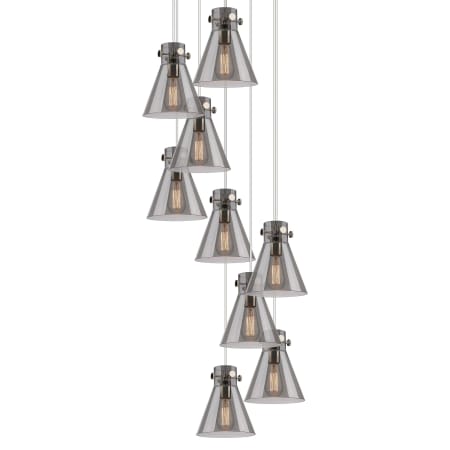 A large image of the Innovations Lighting 119-410-1PS-10-23 Newton Cone Pendant Polished Nickel / Light Smoke