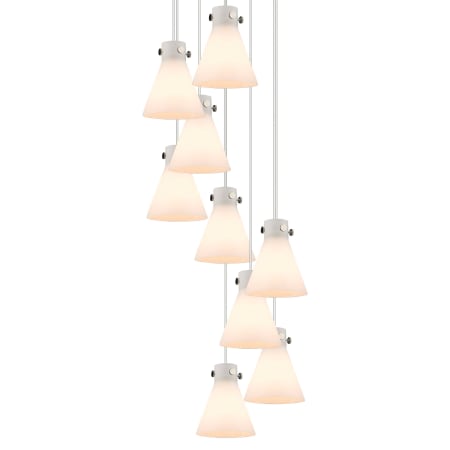 A large image of the Innovations Lighting 119-410-1PS-10-23 Newton Cone Pendant Polished Nickel / White