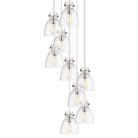 A large image of the Innovations Lighting 119-410-1PS-10-23 Newton Bell Pendant Polished Nickel / Clear
