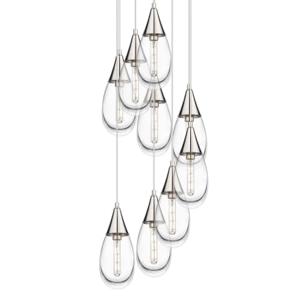 A large image of the Innovations Lighting 119-450-1P-15-21 Malone Pendant Polished Nickel / Clear