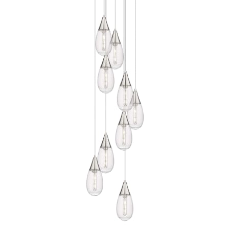 A large image of the Innovations Lighting 119-450-1P-15-21 Malone Pendant Brushed Satin Nickel / Striped Clear