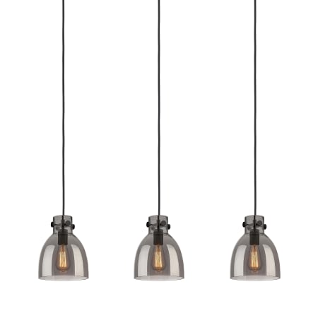 A large image of the Innovations Lighting 123-410-1PS-10-40 Newton Bell Pendant Matte Black / Light Smoke