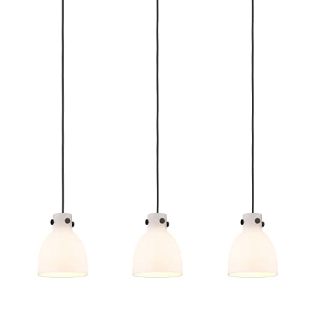 A large image of the Innovations Lighting 123-410-1PS-10-40 Newton Bell Pendant Matte Black / White