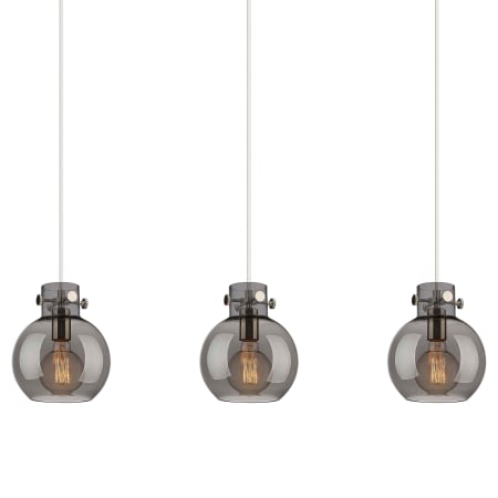 A large image of the Innovations Lighting 123-410-1PS-10-40 Newton Sphere Pendant Polished Nickel / Light Smoke
