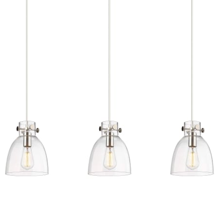 A large image of the Innovations Lighting 123-410-1PS-10-40 Newton Bell Pendant Polished Nickel / Clear