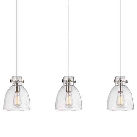 A large image of the Innovations Lighting 123-410-1PS-10-40 Newton Bell Pendant Polished Nickel / Seedy