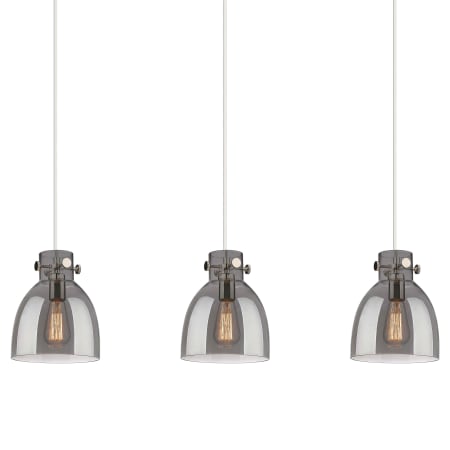 A large image of the Innovations Lighting 123-410-1PS-10-40 Newton Bell Pendant Polished Nickel / Light Smoke