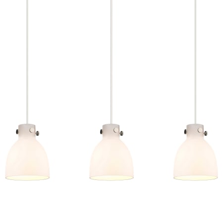 A large image of the Innovations Lighting 123-410-1PS-10-40 Newton Bell Pendant Polished Nickel / White