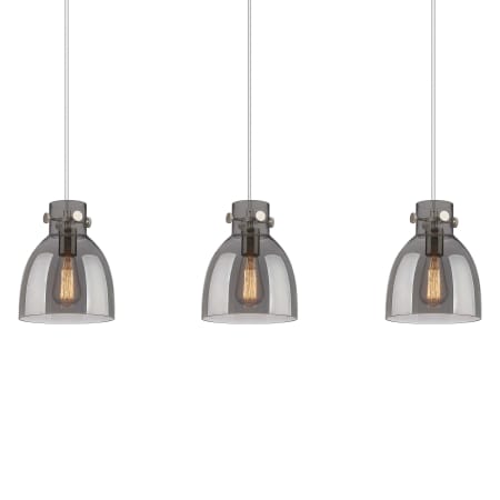 A large image of the Innovations Lighting 123-410-1PS-10-40 Newton Bell Pendant Brushed Satin Nickel / Light Smoke