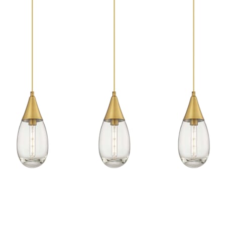 A large image of the Innovations Lighting 123-450-1P-15-38 Malone Pendant Brushed Brass / Clear