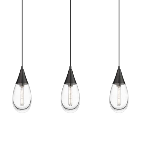 A large image of the Innovations Lighting 123-450-1P-15-38 Malone Pendant Matte Black / Clear