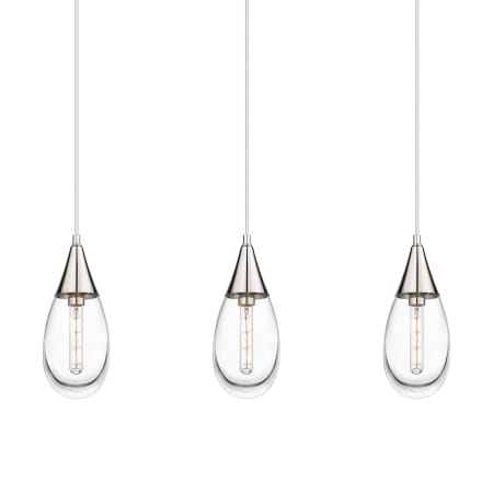 A large image of the Innovations Lighting 123-450-1P-15-38 Malone Pendant Polished Nickel / Clear