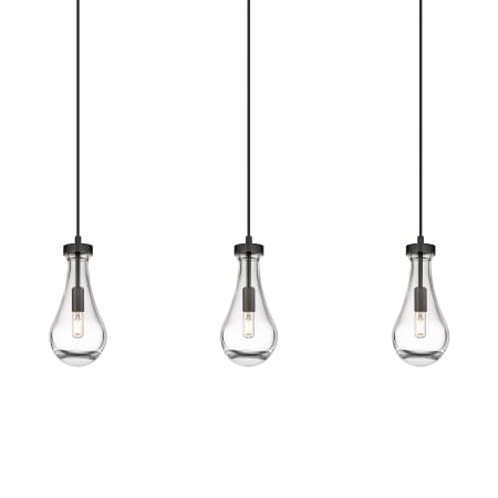 A large image of the Innovations Lighting 123-451-1P-12-37 Owego Pendant Matte Black / Clear