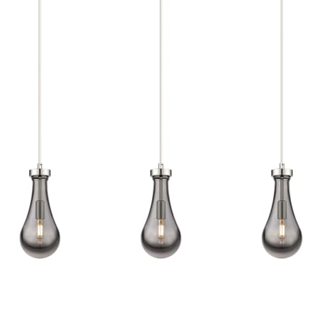 A large image of the Innovations Lighting 123-451-1P-12-37 Owego Pendant Polished Nickel / Light Smoke