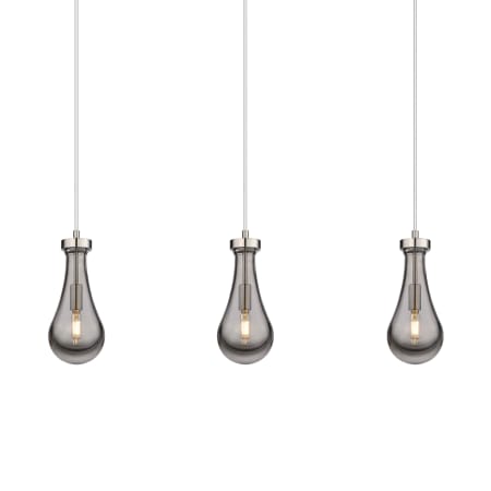 A large image of the Innovations Lighting 123-451-1P-12-37 Owego Pendant Brushed Satin Nickel / Light Smoke