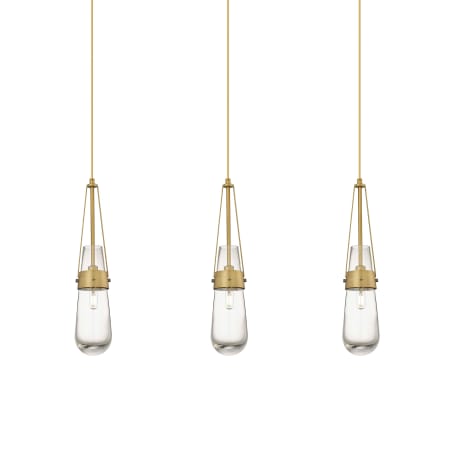 A large image of the Innovations Lighting 123-452-1P-21-37 Milan Pendant Brushed Brass / Clear