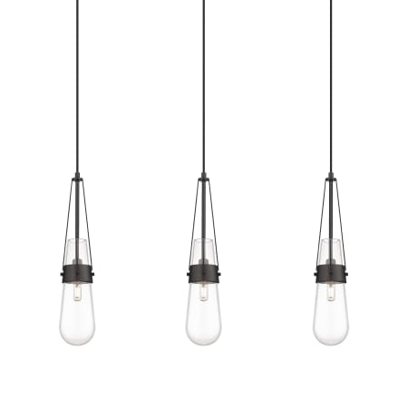 A large image of the Innovations Lighting 123-452-1P-21-37 Milan Pendant Matte Black / Clear