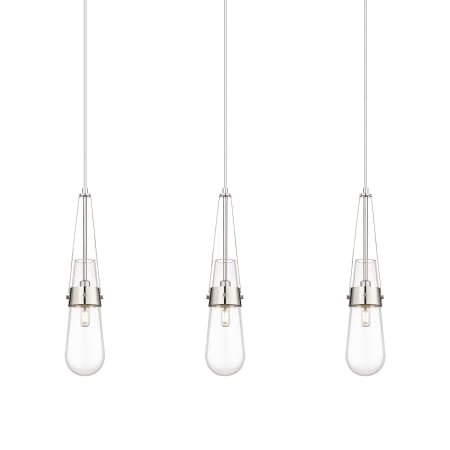 A large image of the Innovations Lighting 123-452-1P-21-37 Milan Pendant Polished Nickel / Clear