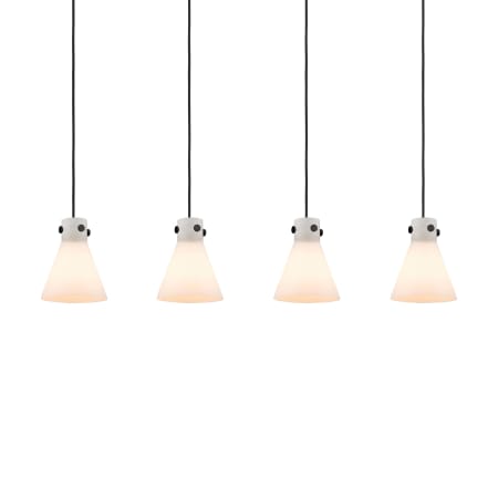 A large image of the Innovations Lighting 124-410-1PS-10-52 Newton Cone Pendant Matte Black / White