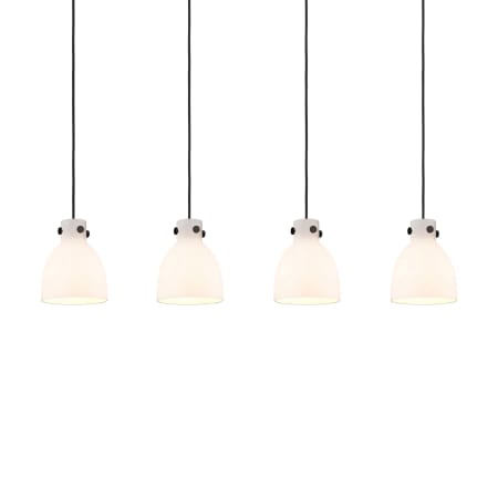 A large image of the Innovations Lighting 124-410-1PS-10-52 Newton Bell Pendant Matte Black / White