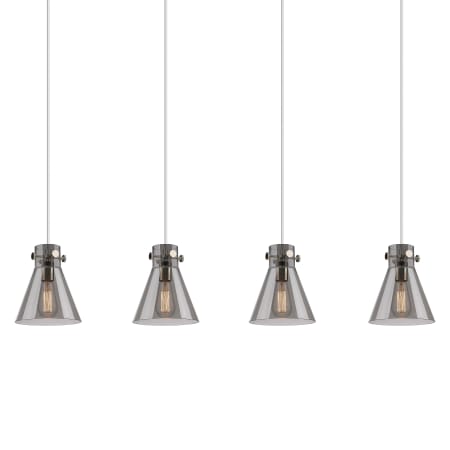 A large image of the Innovations Lighting 124-410-1PS-10-52 Newton Cone Pendant Polished Nickel / Light Smoke