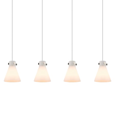 A large image of the Innovations Lighting 124-410-1PS-10-52 Newton Cone Pendant Polished Nickel / White