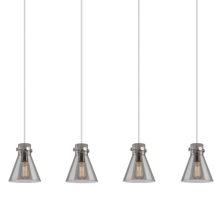 A large image of the Innovations Lighting 124-410-1PS-10-52 Newton Cone Pendant Brushed Satin Nickel / Light Smoke