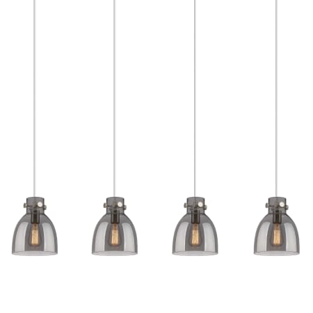 A large image of the Innovations Lighting 124-410-1PS-10-52 Newton Bell Pendant Brushed Satin Nickel / Light Smoke