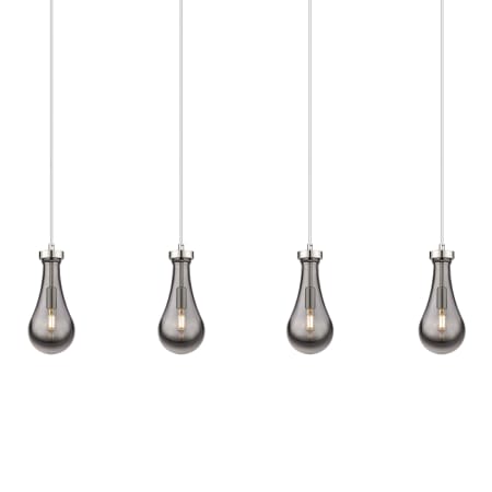 A large image of the Innovations Lighting 124-451-1P-12-49 Owego Pendant Polished Nickel / Light Smoke