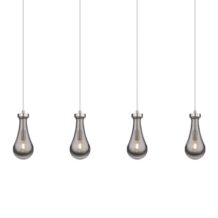 A large image of the Innovations Lighting 124-451-1P-12-49 Owego Pendant Brushed Satin Nickel / Light Smoke