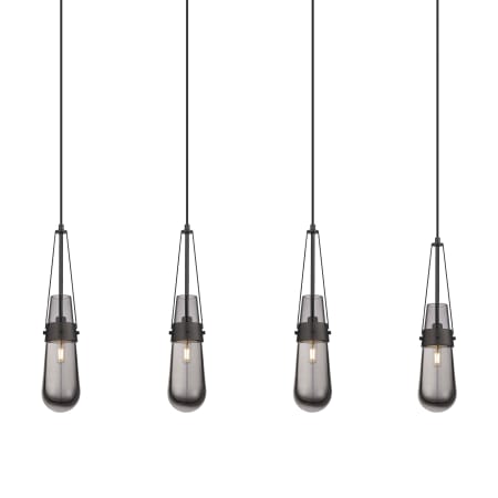 A large image of the Innovations Lighting 124-452-1P-21-49 Milan Pendant Matte Black / Light Smoke