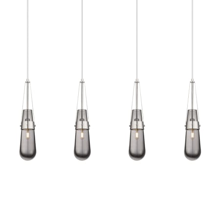 A large image of the Innovations Lighting 124-452-1P-21-49 Milan Pendant Brushed Satin Nickel / Light Smoke