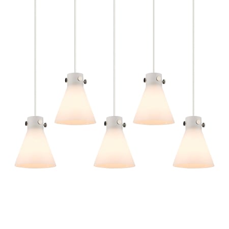 A large image of the Innovations Lighting 125-410-1PS-10-40 Newton Cone Pendant Polished Nickel / White