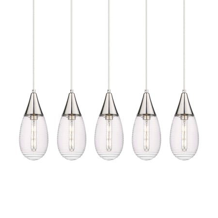 A large image of the Innovations Lighting 125-450-1P-15-38 Malone Pendant Polished Nickel / Clear