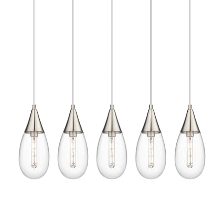A large image of the Innovations Lighting 125-450-1P-15-38 Malone Pendant Brushed Satin Nickel / Clear
