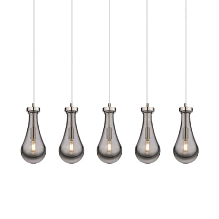 A large image of the Innovations Lighting 125-451-1P-12-37 Owego Pendant Brushed Satin Nickel / Light Smoke