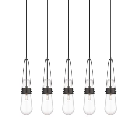 A large image of the Innovations Lighting 125-452-1P-21-37 Milan Pendant Matte Black / Clear