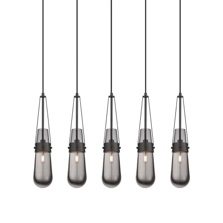 A large image of the Innovations Lighting 125-452-1P-21-37 Milan Pendant Matte Black / Light Smoke