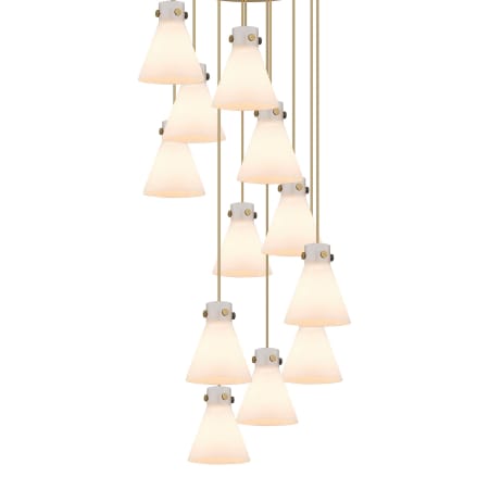 A large image of the Innovations Lighting 126-410-1PS-10-28 Newton Cone Pendant Brushed Brass / White