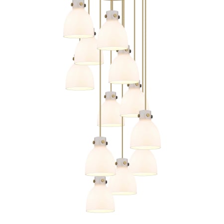 A large image of the Innovations Lighting 126-410-1PS-10-28 Newton Bell Pendant Brushed Brass / White