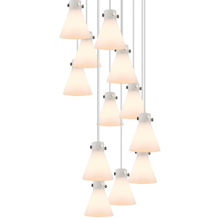 A large image of the Innovations Lighting 126-410-1PS-10-28 Newton Cone Pendant Polished Nickel / White