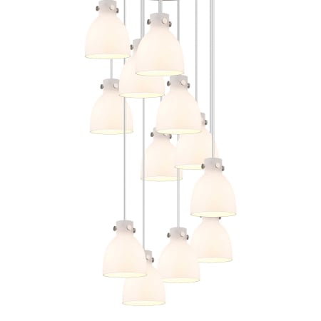 A large image of the Innovations Lighting 126-410-1PS-10-28 Newton Bell Pendant Brushed Satin Nickel / White
