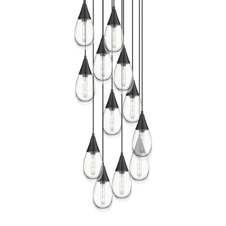A large image of the Innovations Lighting 126-450-1P-15-26 Malone Pendant Matte Black / Clear