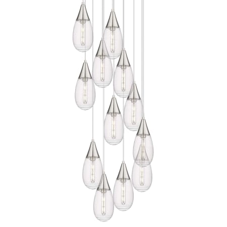 A large image of the Innovations Lighting 126-450-1P-15-26 Malone Pendant Brushed Satin Nickel / Striped Clear